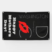 Happy Mother Day Washington DC Red Lipstick Kiss Banner (Horizontal)
