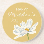 Happy Mother Day White Artistic Blume Getränkeuntersetzer (Vorne)