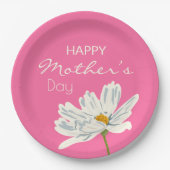 Happy Mother Day White Artistic Blume Pappteller (Vorderseite)