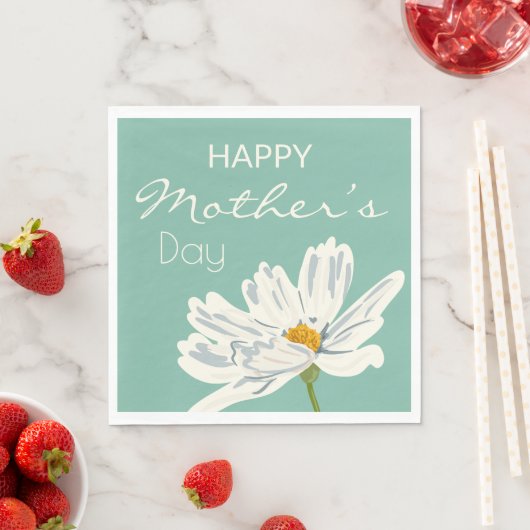 Happy Mother Day White Artistic Blume Serviette (Beispiel)