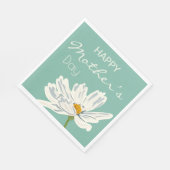 Happy Mother Day White Artistic Blume Serviette (Ecke)