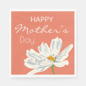 Happy Mother Day White Artistic Blume Serviette (Vorderseite)