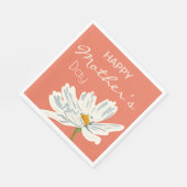 Happy Mother Day White Artistic Blume Serviette (Ecke)