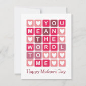 Happy Mother Day Wordle Card Einladung (Vorderseite)