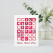 Happy Mother Day Wordle Card Einladung (Stehend Vorderseite)