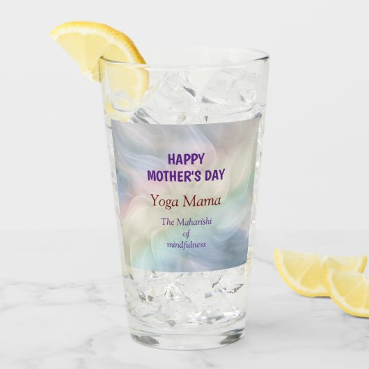 Happy Mother Day Yoga Mama Design Glas (Vorderseite Ice)