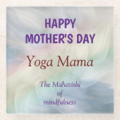 Happy Mother Day Yoga Mama Design Glasuntersetzer (Vorderseite)