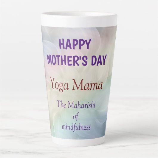Happy Mother Day Yoga Mama Design Milchtasse (Vorderseite)