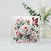 Happy Mother-Rose Feiertagskarte (Stehend Vorderseite)