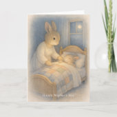 Happy Mother’s Day – Bunny Tucked In Karte (Vorderseite)