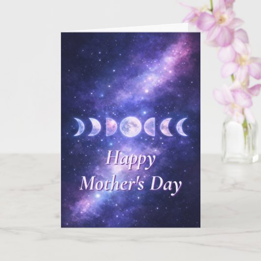 Happy Mother’s Day Celestial Moon Phases Card Karte (Orchidee)