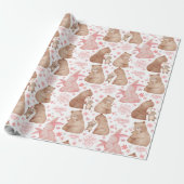 Happy Mother’s Day Cute Bear & Bunny Geschenkpapier (Ungerollt)