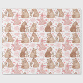 Happy Mother’s Day Cute Bear & Bunny Geschenkpapier (Flach)
