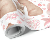 Happy Mother’s Day Cute Bear & Bunny Geschenkpapier (Rolleneckpunkt)