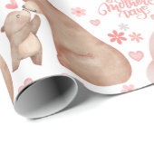 Happy Mother’s Day Cute Bear & Bunny Geschenkpapier (Rolleneckpunkt)