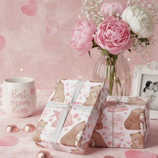 Happy Mother’s Day Cute Bear & Bunny Geschenkpapier