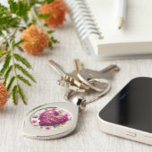 Happy Mother’s Day Purple Heart Bloom Schlüsselanhänger (Seite)