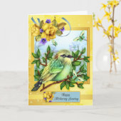 Happy Mothering Sonntag mit Vogelschmetterlingen Karte (Gelbe Blume)