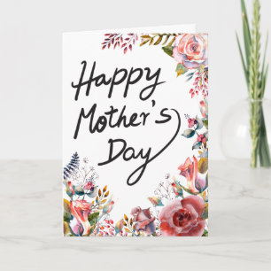 Happy Mothers Aquarell florales elegantes 1 Foto  Karte