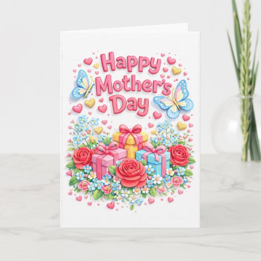 Happy Mother's Day 3D effect Greeting Card Karte (Vorderseite)