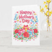 Happy Mother's Day 3D effect Greeting Card Karte (Gelbe Blume)