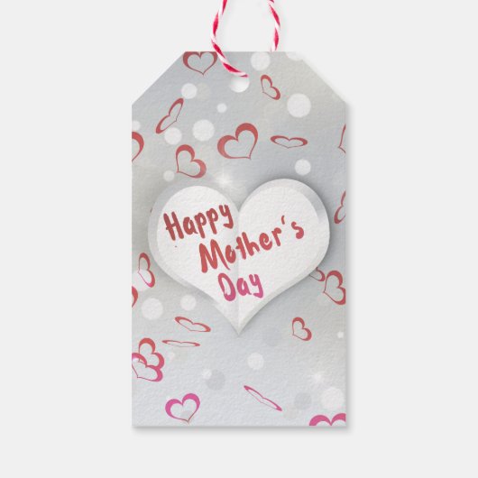 Happy Mother's Day 3D Paper Heart Geschenkanhänger (Rückseite)