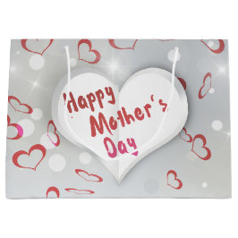 Happy Mother's Day 3D Paper Heart Große Geschenktüte