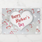 Happy Mother's Day 3D Paper Heart Lebensmitteletikett (Einzelnes Label)
