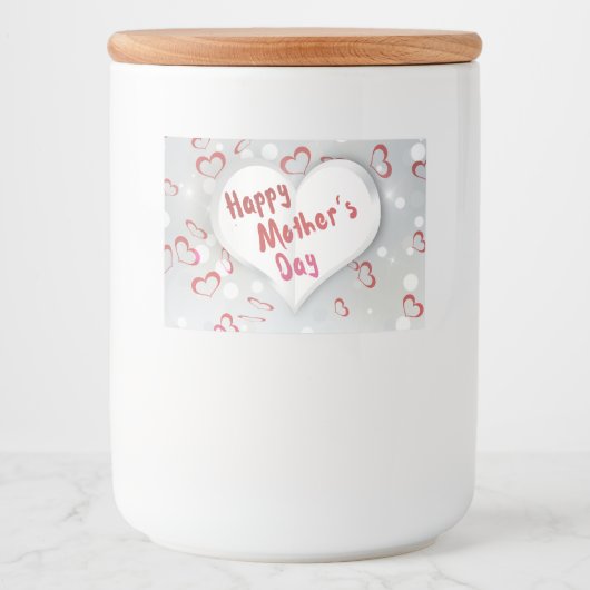 Happy Mother's Day 3D Paper Heart Lebensmitteletikett (Vorderseite)