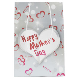 Happy Mother's Day 3D Paper Heart Mittlere Geschenktüte