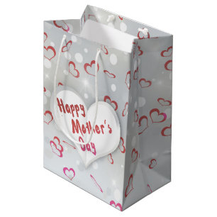 Happy Mother's Day 3D Paper Heart Mittlere Geschenktüte