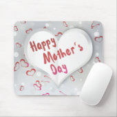 Happy Mother's Day 3D Paper Heart Mousepad (Mit Mouse)