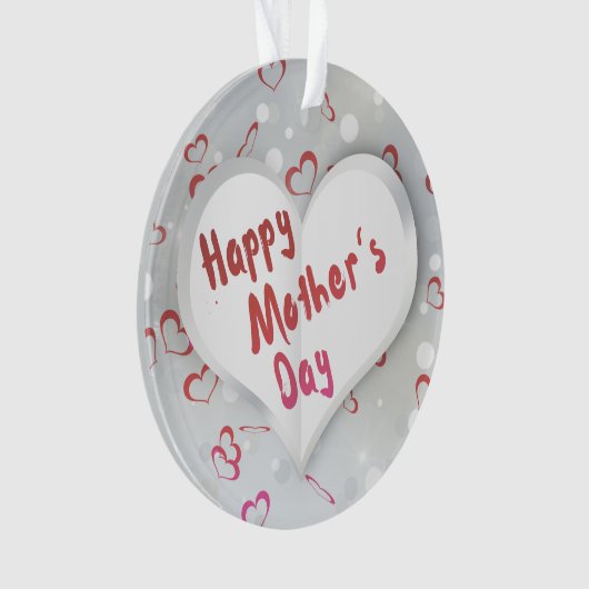 Happy Mother's Day 3D Paper Heart Ornament (Vorderseite)