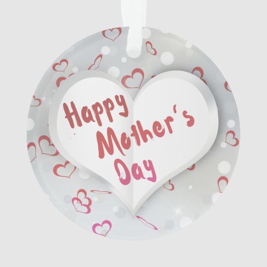 Happy Mother's Day 3D Paper Heart Ornament (Rückseite)
