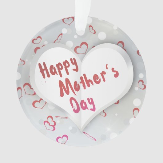 Happy Mother's Day 3D Paper Heart Ornament (Vorderseite)