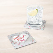 Happy Mother's Day 3D Paper Heart Rechteckiger Pappuntersetzer (Vor Ort)