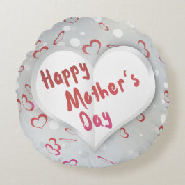 Happy Mother's Day 3D Paper Heart Rundes Kissen