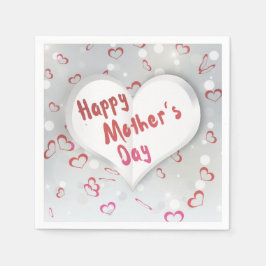 Happy Mother's Day 3D Paper Heart Serviette
