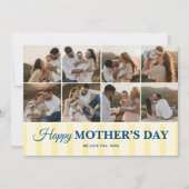 Happy Mothers Day 8 Photo Flat Greeting Card Karte (Vorderseite)