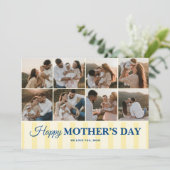 Happy Mothers Day 8 Photo Flat Greeting Card Karte (Stehend Vorderseite)