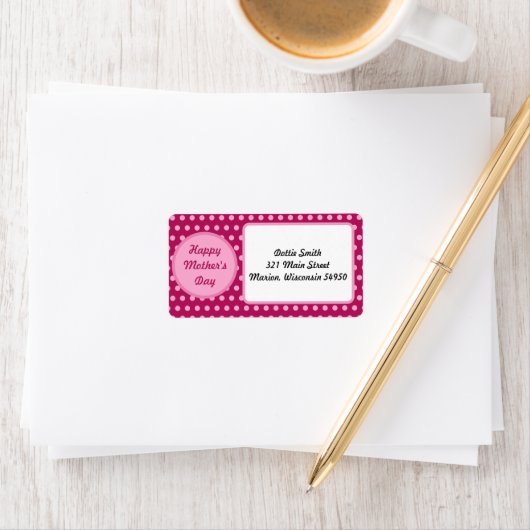 Happy Mother's Day Address Labels (Magenta & Pink) Adressaufkleber (Insitu)