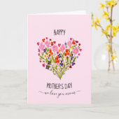 "Happy Mother's Day" Aquarell Blume Herzkarte Karte (Gelbe Blume)