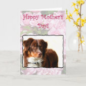 Happy Mother's Day Australian Shepherd card Karte (Gelbe Blume)