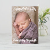 Happy Mother's Day Baby Ankündigung (Stehend Vorderseite)