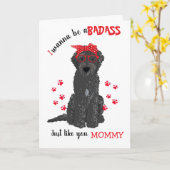 Happy Mother's Day Badass Black Labradoodle Hund Karte (Gelbe Blume)