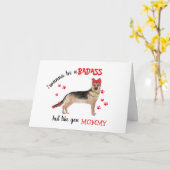 Happy Mother's Day Badass von German Shepherd Dog Karte (Gelbe Blume)