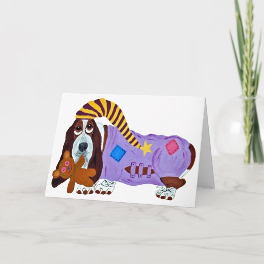 Happy Mother's Day! Basset Hound in PJs Karte (Vorderseite)