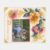 Happy Mother's Day Beautiful Watercolor Blume Fleecedecke (Vorderseite (Horizontal))