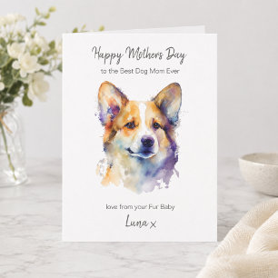 Happy Mother's Day Best Corgi Hund Mama Personalis Feiertagskarte