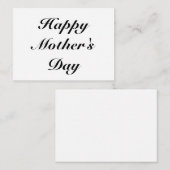 Happy Mother's Day Black Classic Drehbuch elegant Hinweiskarte (Vorne/Hinten)